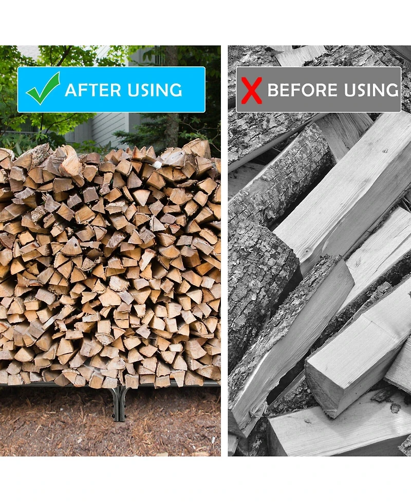 Sugift Firewood Storage Log Rack-8 Feet