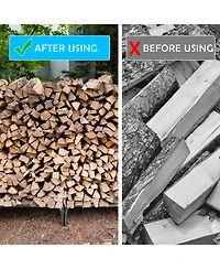 Sugift Firewood Storage Log Rack-8 Feet