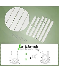 Sugift 18 Inch Round Weather-Resistant Adirondack Side Table-White