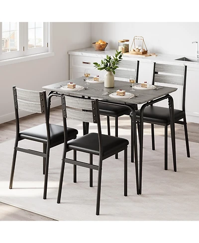 Dining Table for 4, Small Table and Chairs Set of 5, Dinette Set for 4, 5 Piece Kitchen & Dining Room Sets