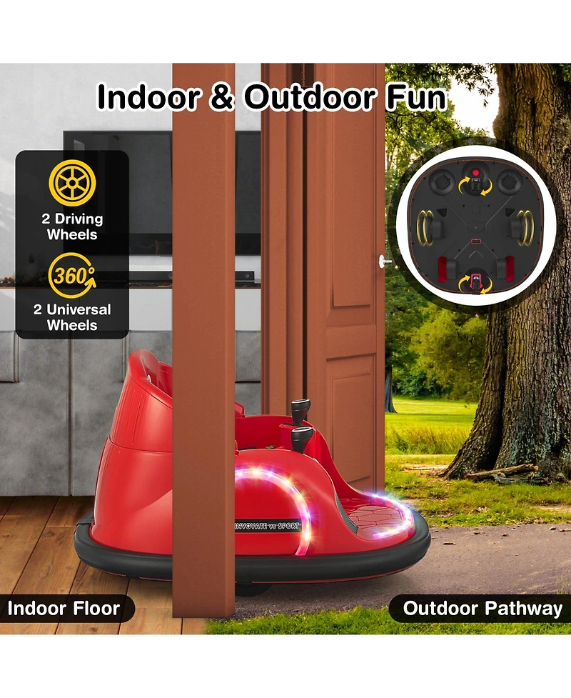 Hongge 12V 360° Ride on Bumper Car for Toddlers with Remote Control