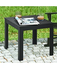 Sugift Wooden Square Patio Coffee Bistro Table-Black