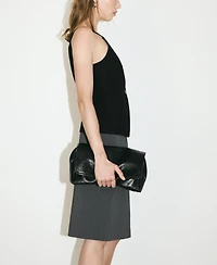 Mango Women's Pinstripe Pencil Skirt
