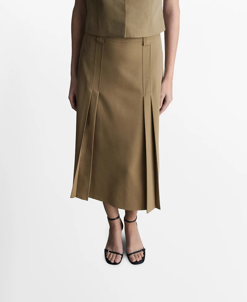 Mango Women's Check Suit Skirt