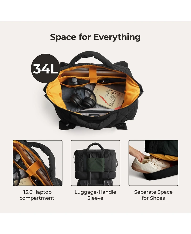 Bagsmart Walker 34L Laptop Duffle with Shoe Compartment Tangerine