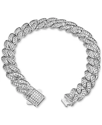 Blackjack Men's Miami Cuban Link Cubic Zirconia Bracelet in Gold-Tone Ion-Plated Stainless Steel