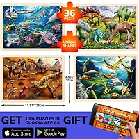 Quokka 4x36 Realistic Wooden Montessori Puzzles for Kids Ages 4-6