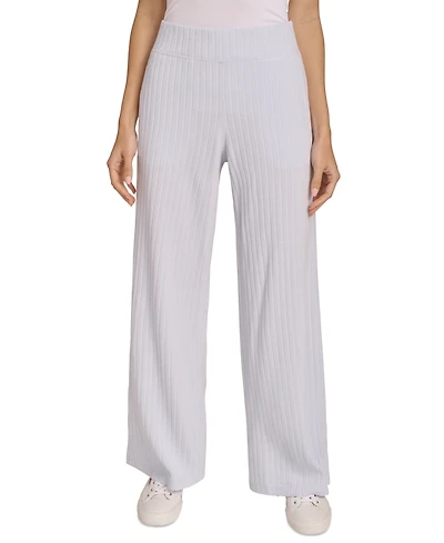 Calvin Klein Women's Brushed Rib Wide-Leg Pants