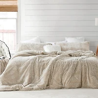 Peak of Cozy - Coma Inducer Oversized Comforter Set - Chevron Frosted Taupe