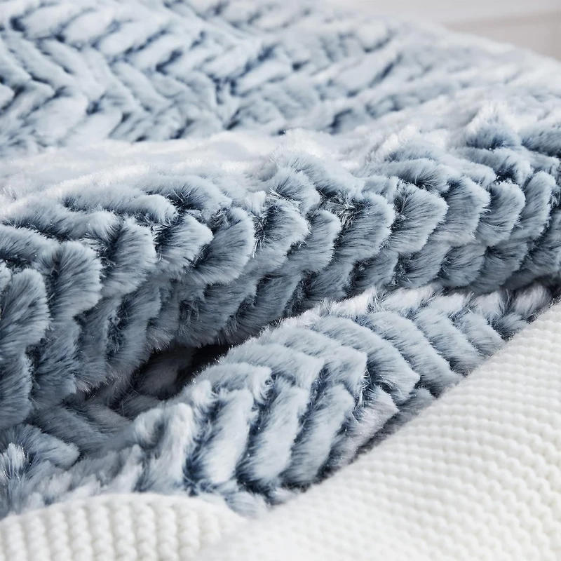 Cozy Peaks - Coma Inducer Oversized Comforter Set - Chevron Frosted Navy