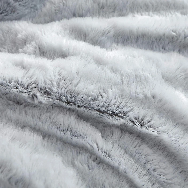 Peak of Cozy - Coma Inducer Oversized Comforter Set - Chevron Frosted Gray