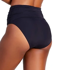 Kate Spade Women's Ruched High-Waist Bikini Bottoms