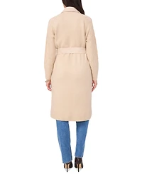 Vince Camuto Women's Cable-Knit-Sleeve Belted Coat