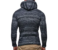 Leif Nelson Men s Knitted Pullover | Long-sleeved slim fit hoodie Basic winter hoodie-sweater for