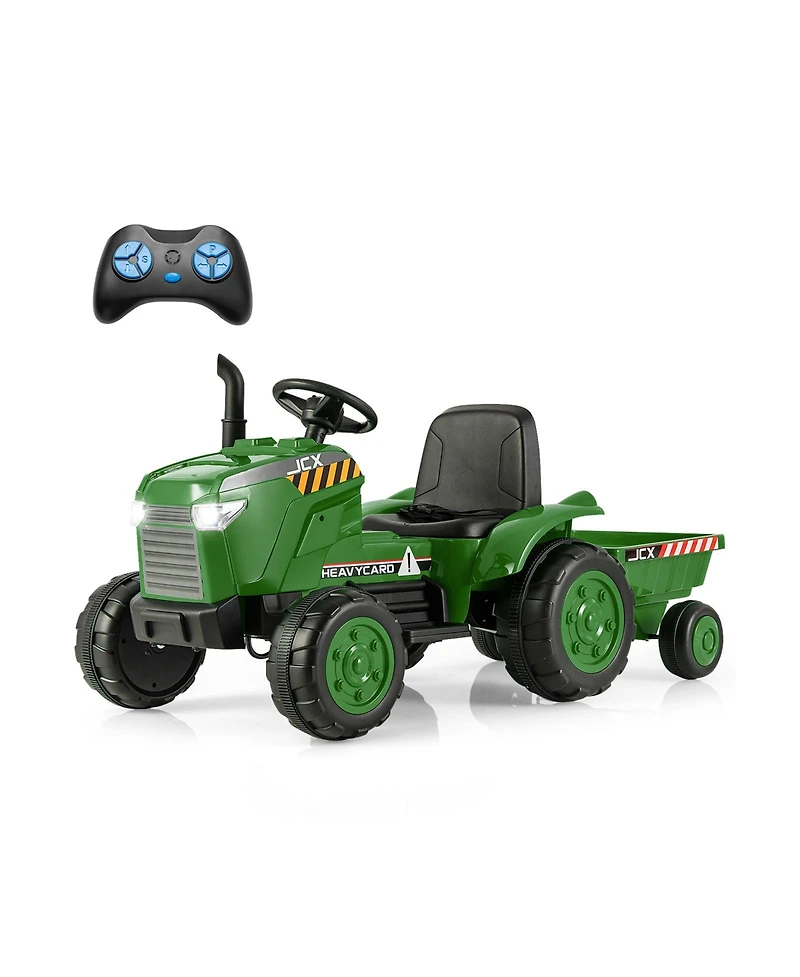 Hongge 12V Kids Ride-On Tractor with Trailer and Remote Control