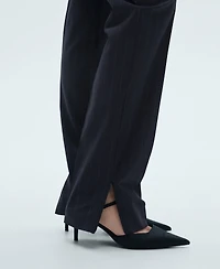 Mango Women's Chalk-Stripe Straight Trousers