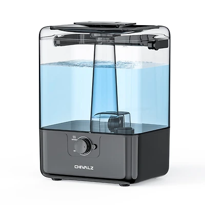 6L Cold Mist Humidifier with Oil Diffuser and Double Mist Outlets - Black