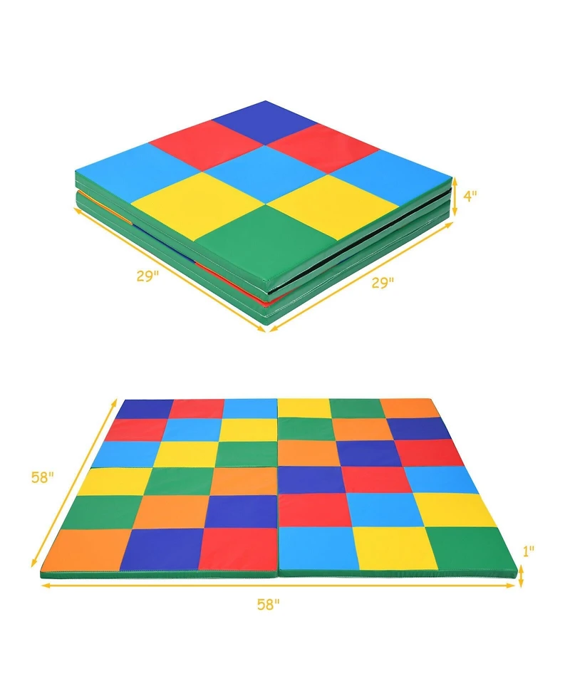 Hongge 58 Inch Toddler Foam Play Mat Baby Folding Activity Floor Mat