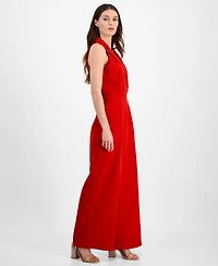 julia jordan Women's Notched-Collar Jumpsuit