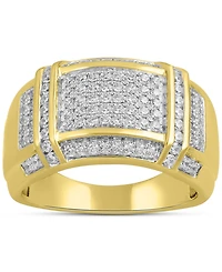 Men's Diamond Cluster Ring (1/2 ct. t.w.) 18k Yellow Gold-Plated Sterling Silver (Also Silver)