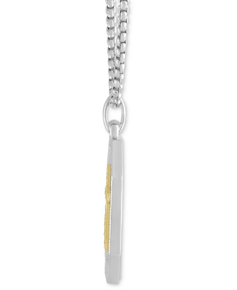 Men's Diamond Cross Medallion 22" Pendant Necklace (1/2 ct. t.w.) in Sterling Silver