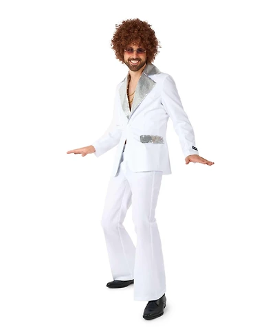 Suitmeister Men's Disco Costume Suit - Saturday Night Fever Outfit Blazer And Flare Pants White