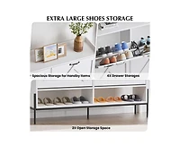 gaomon Shoe Cabinet with 4 Flip Drawers,Freestanding Shoe Storage Cabinet Organizer for Entryway,Shoe Rack Cabinet,Dry and Wet Separation Shoe Organiz