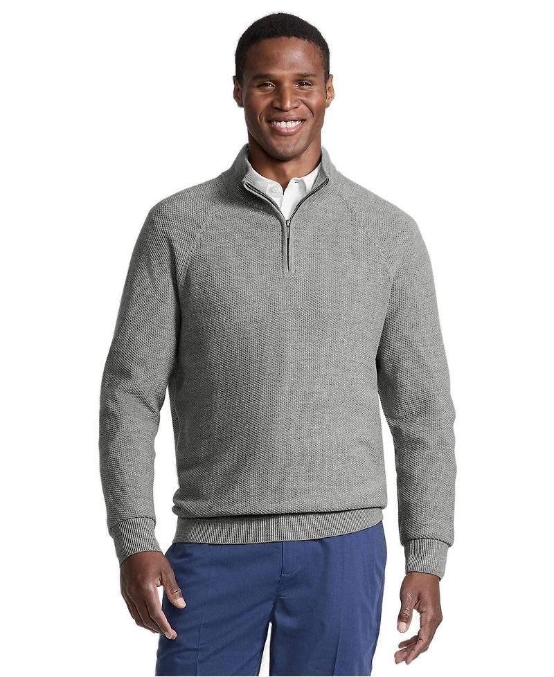 Lands' End Men's Long Sleeve Washable Merino Wool Quarter Zip Sweater