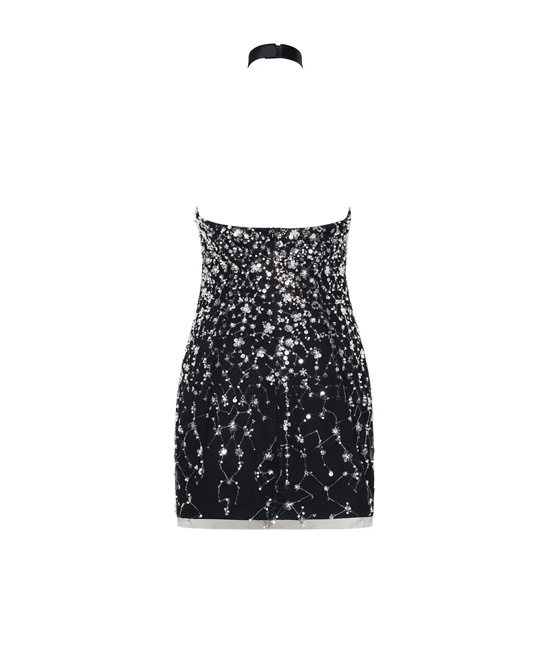 Milla Women's Striking Halterneck Crystal-Embellished Mini Dress