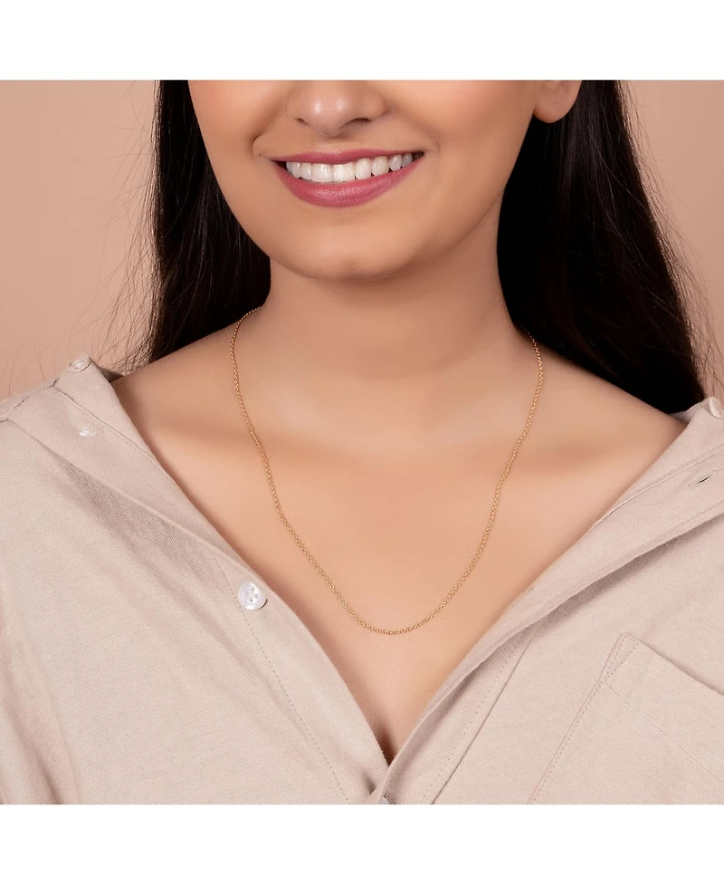 Bling Jewelry Simple Thin 2MM Rose Gold Plated .925 Sterling Silver Rolo Cable Chain Necklace