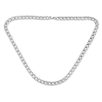 Bling Jewelry Heavy Duty Biker Jewelry Solid Curb Link Chain Necklace Silver Tone Stainless Steel 8MM