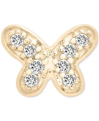 Wrapped Diamond Single Stud Earring (1/20 ct. t.w.) in 10k White or Yellow Gold, Exclusively at Macy's