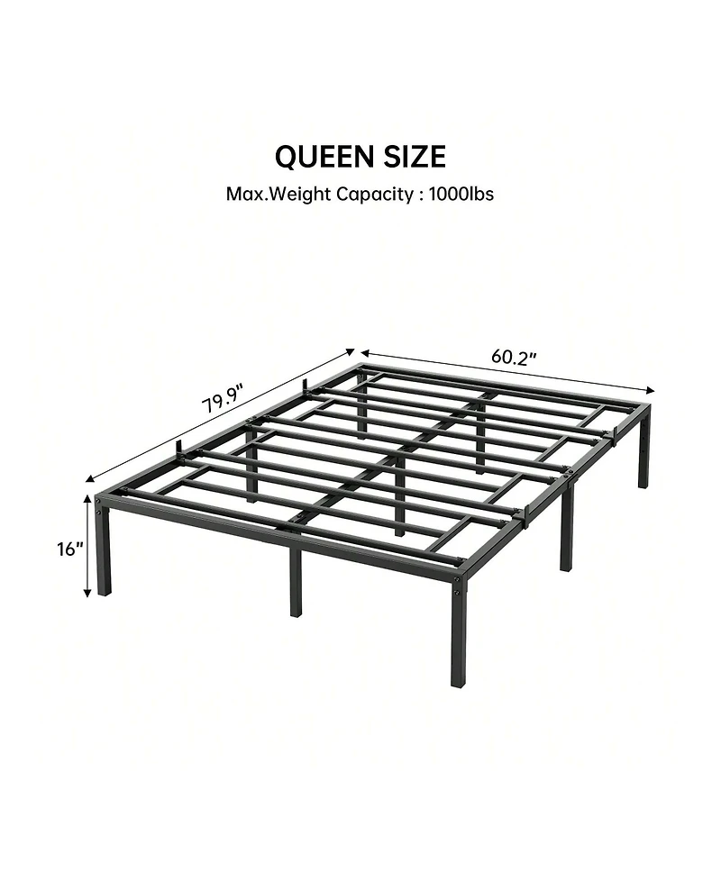 gaomon Inch Bed Frame, No Box Spring Needed, Heavy Duty Metal Platform Bed Frame For Bedroom, Easy Assembly