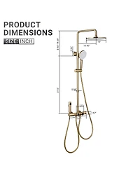 Mondawe 12Inch 4-Functiom Shower Faucet System Set with Handheld Spray (Rough-in Value Included)