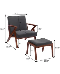 Convenience Concepts 28.5" Cliff Accent Lounge Armchair with Ottoman