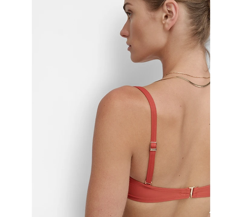 Dkny Women's Shirred U-Wire Bandeau Bikini Top