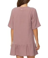 Raisins Juniors' Sol Cotton V-Neck Elbow-Sleeve Cover-Up