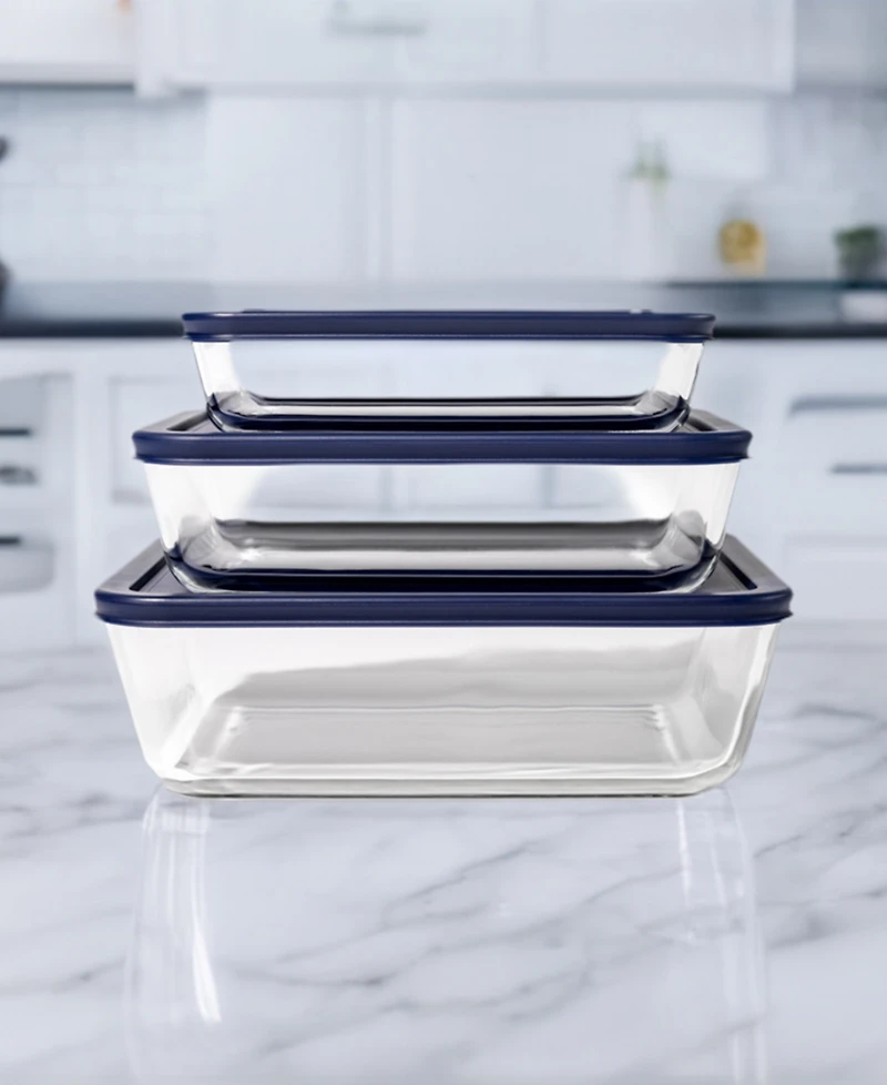 Dura Living -Piece Rectangular Nesting Food Storage and Meal Prep Container Set