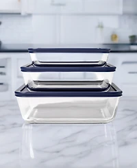 Dura Living -Piece Rectangular Nesting Food Storage and Meal Prep Container Set