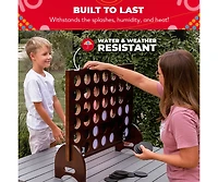 Swooc - Giant Four in a Row (All Weather) Outdoor Game w/ Carrying Case - Noise Reducing - 60% Quieter - Giant Connect - 4 Game
