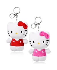 Hello Kitty Sanrio Red and Pink Plush Keychain Travel Giftable Set