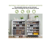 gaomon 5-Tier Entryway Shoe Storage Cabinet with Glass Doors, Shoe Cabinet with Adjustable Shelves, Shoe Storage Organizer for Hallway, Closet, Living