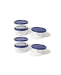 Dura Living 12-Piece 4 Cup Round Food Storage and Meal Prep Container Set