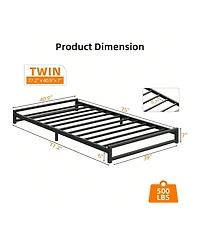 gaomon 6 Inch Metal Platform Bed Frame With Steel Slat Support, Mattress Foundation And No Box Spring Needed