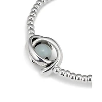 UNOde50 One Strand Elastic Double Moon Bead Metal Bracelet