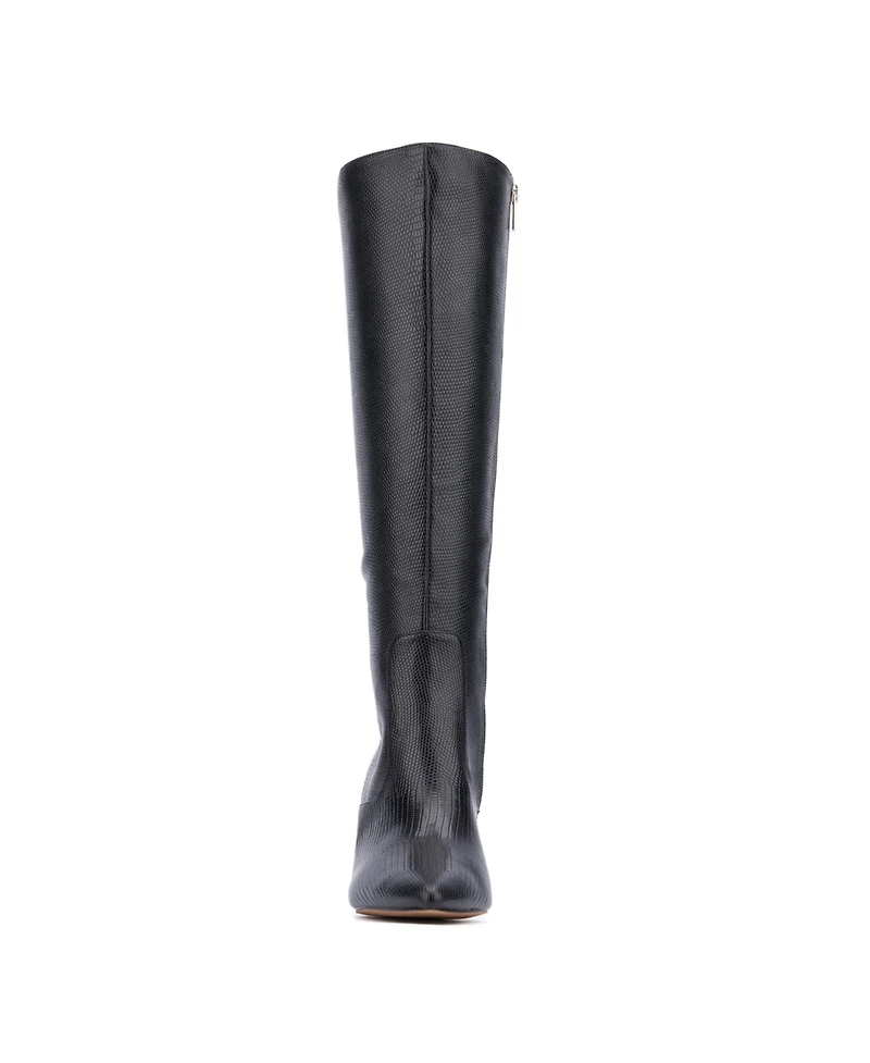 Women's Piper- lizard Embossed Kitten Heel Boots