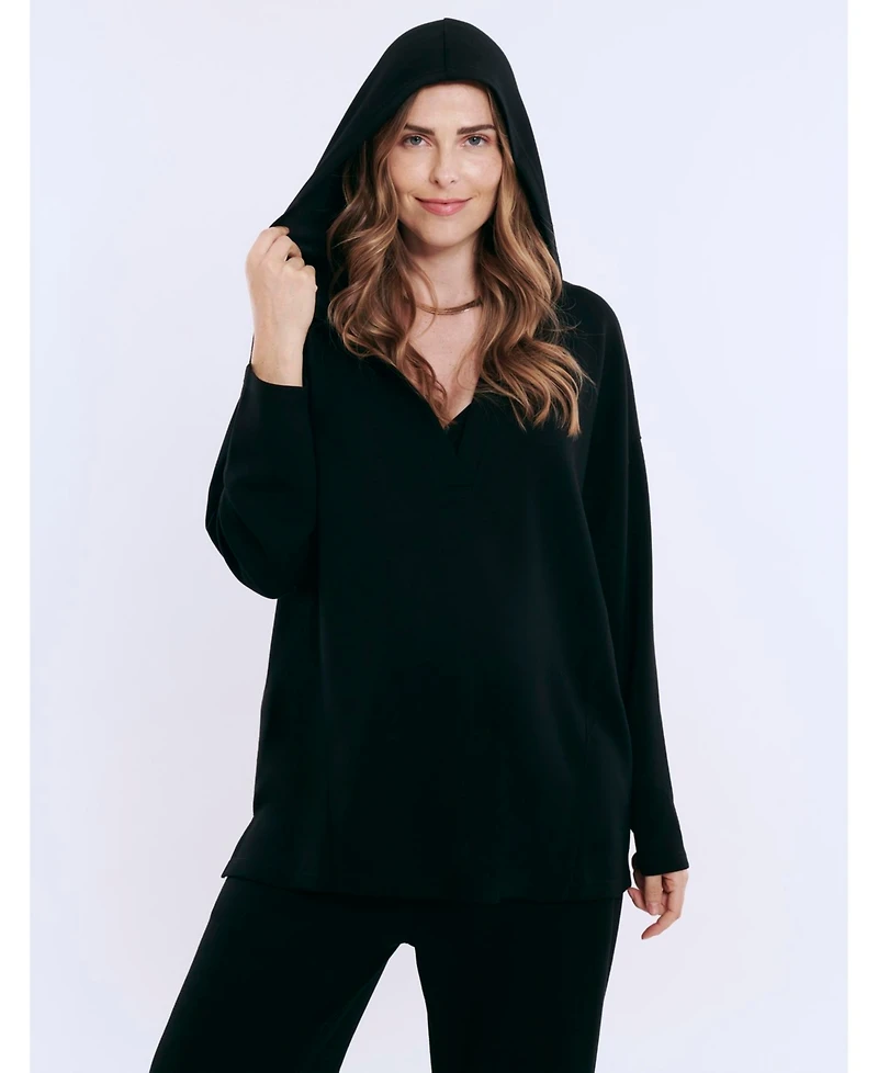 Motherhood Maternity V-Neck Pullover Scuba Hoodie