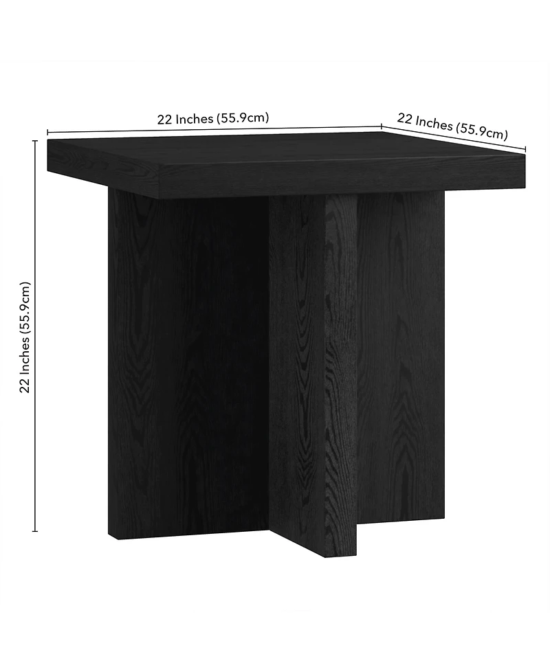 Hudson & Canal 22" Elna Wide Square Side Table