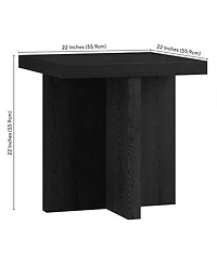 Hudson & Canal 22" Elna Wide Square Side Table