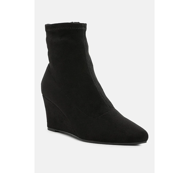 Yara Microfiber Wedge Sock Boots Women